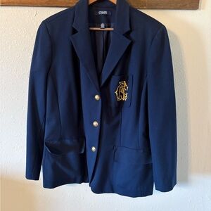 Chaps Midnight Blue Blazer with Gold Accents